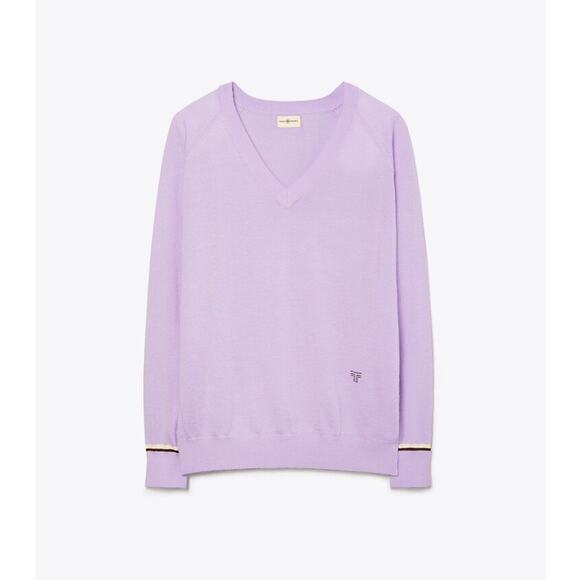 TORY BURCH SPORT CASHMERE V-NECK SWEATER SM - Picture 2 of 10